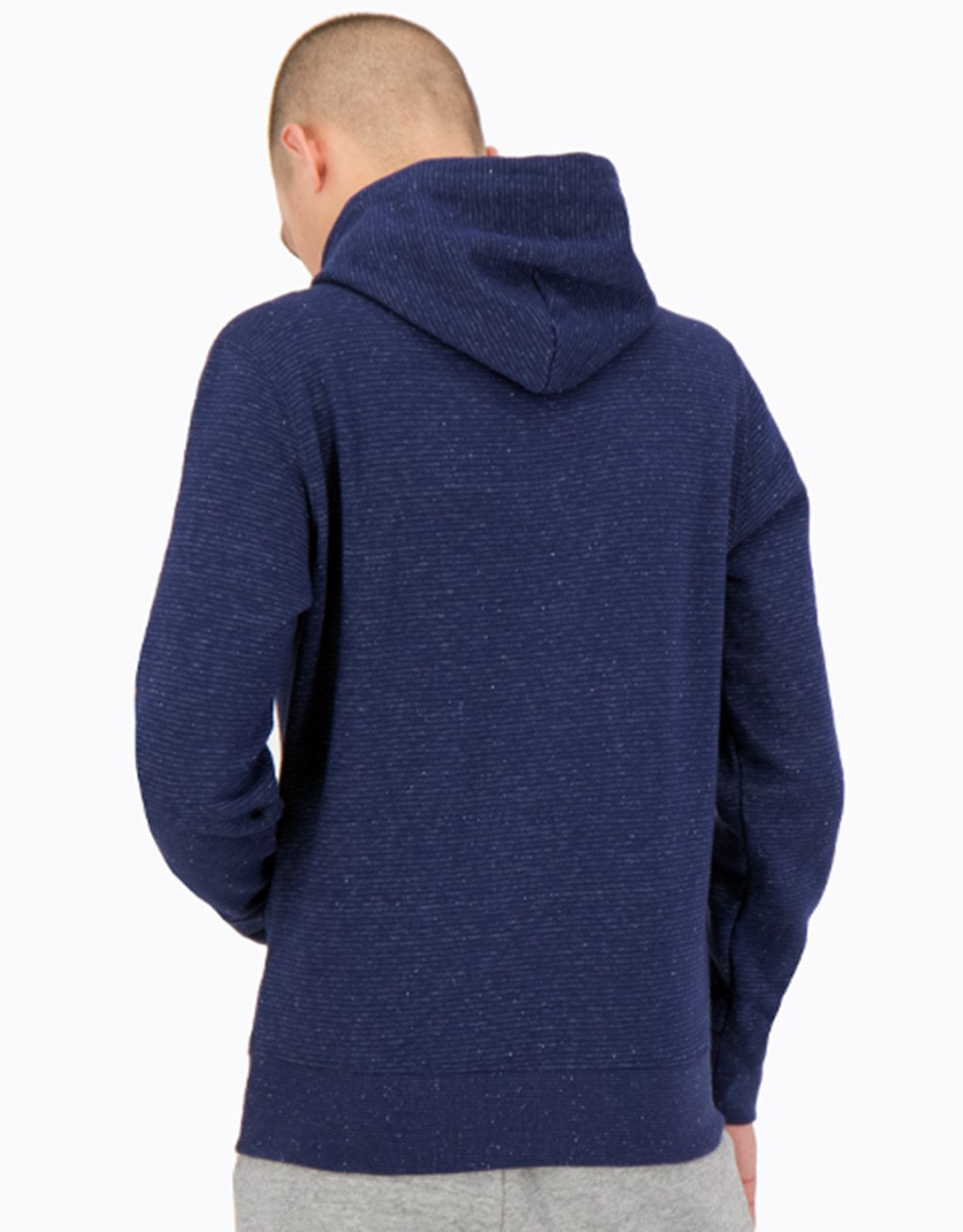 Champion Striped Cotton Mélange Script Logo Hoodie