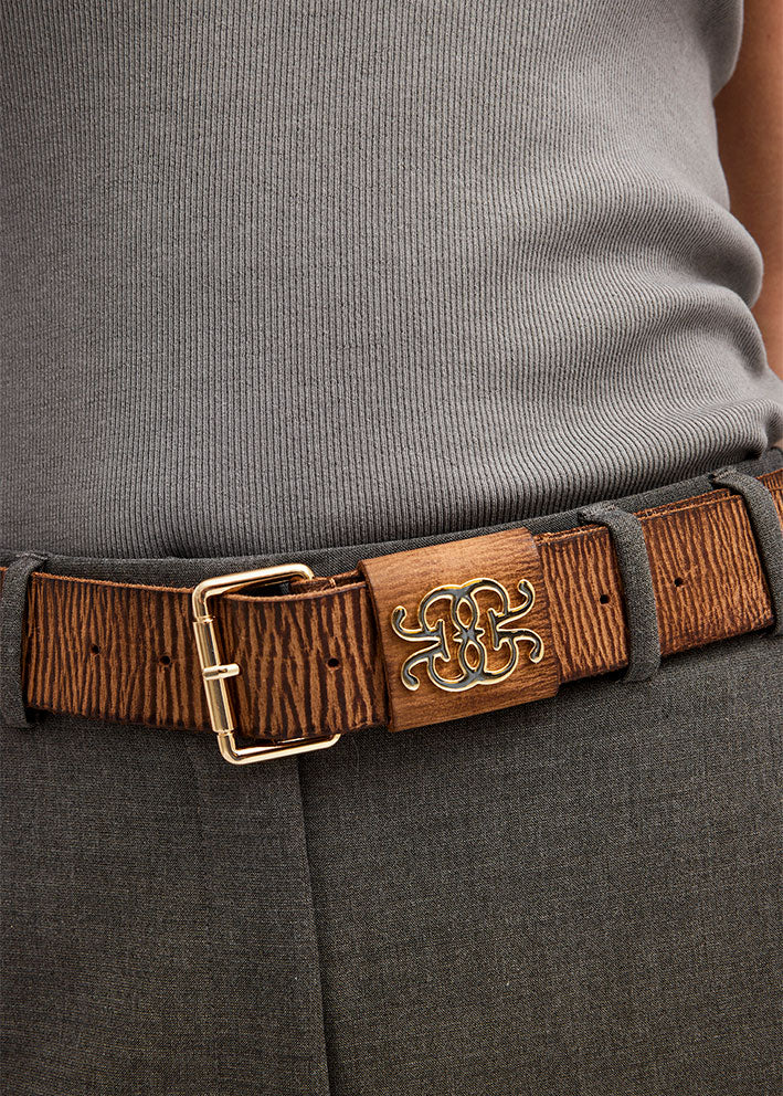 Gustav Crystal Leather belt 50910-72575 Bælte - Coconut