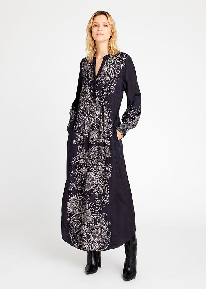 Gustav Hali long dress 55505 Kjole - Black/Sand