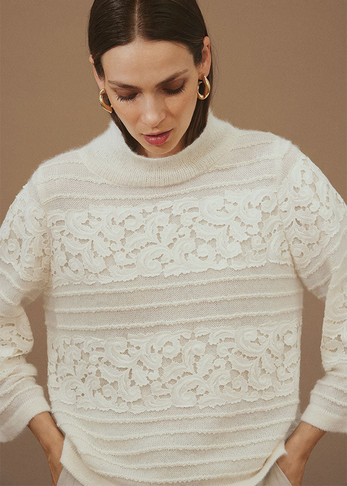 Gustav Sherry lace knit 55407 Strik - Off White
