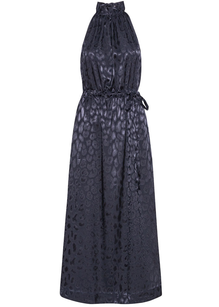 Karmamia Layla Kjole - Navy Leo Jacquard