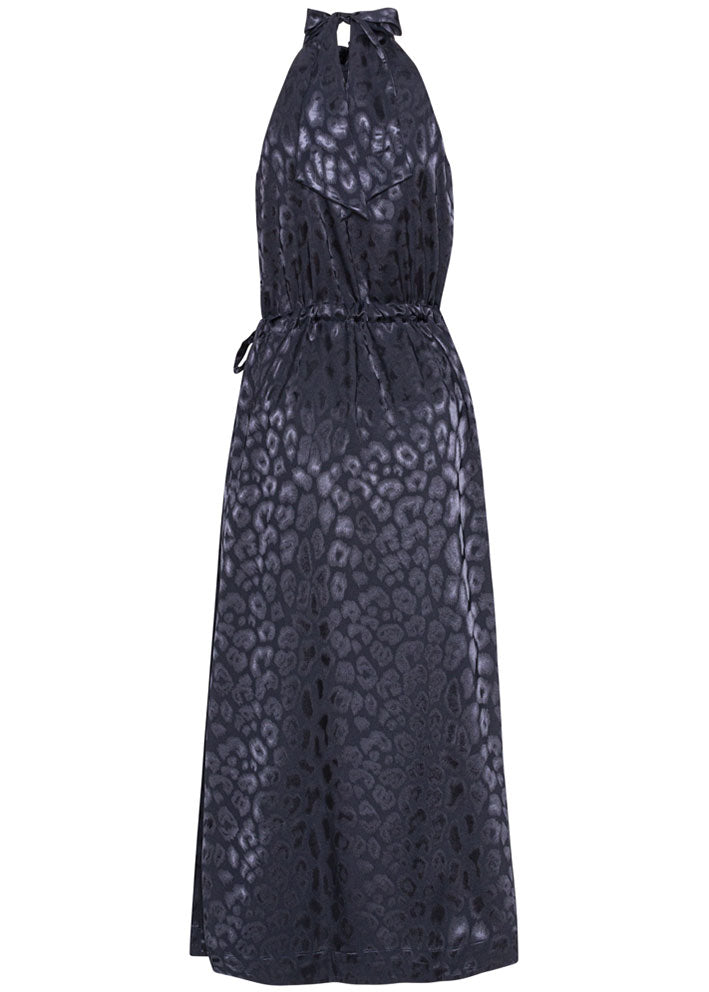 Karmamia Layla Kjole - Navy Leo Jacquard