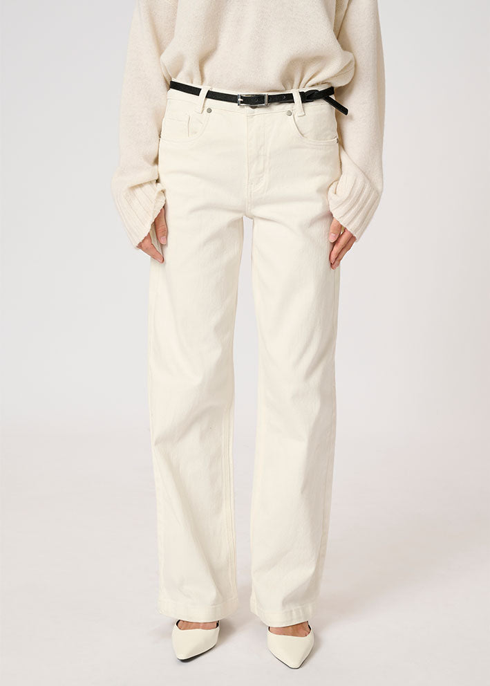 My Essential Wardrobe The Louis High Wide Jeans - Champagne