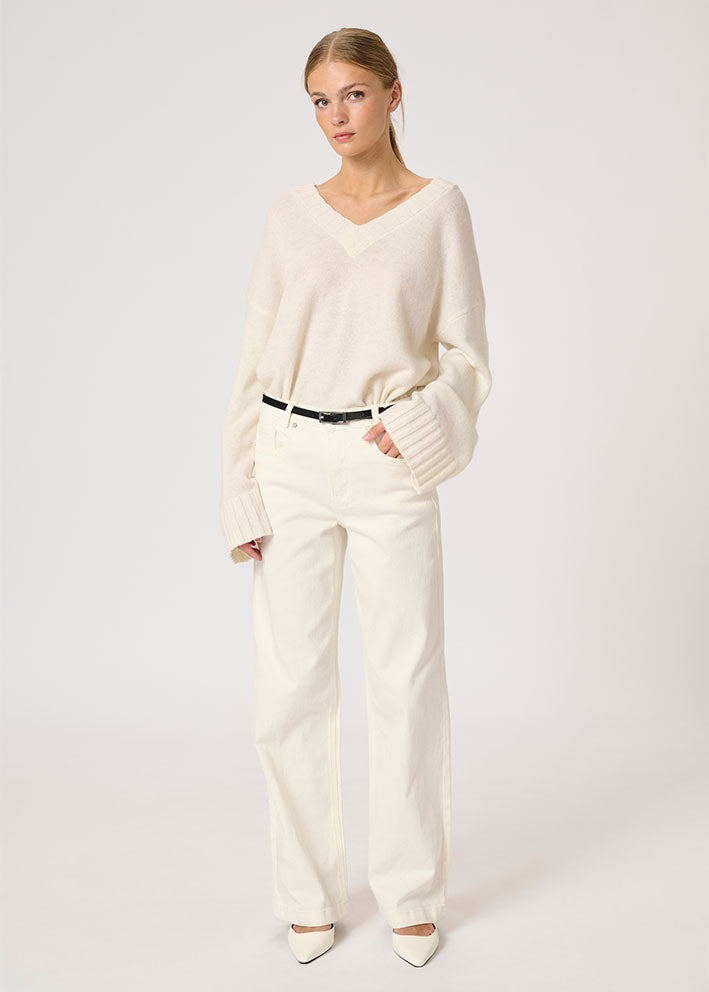 My Essential Wardrobe The Louis High Wide Jeans - Champagne