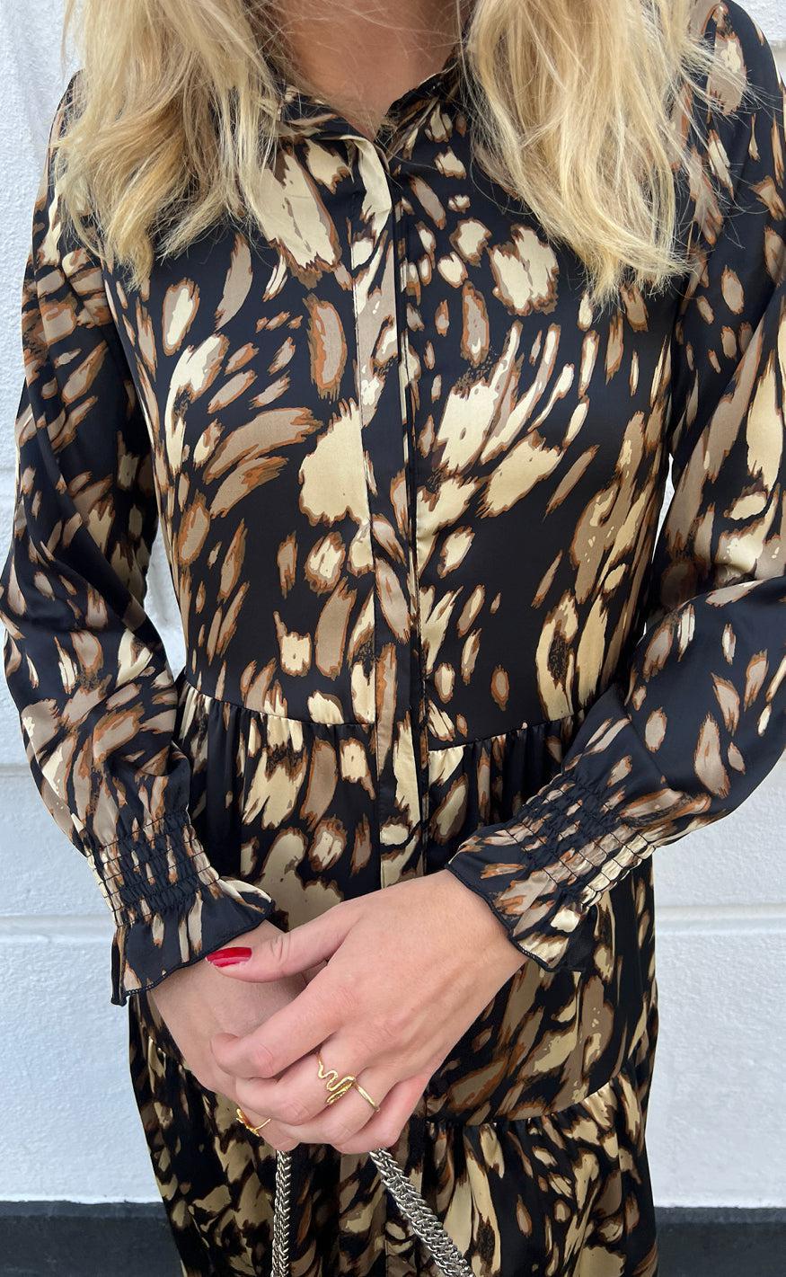 Say INA Copenhagen Kjole - Anna - Black/Brown Print