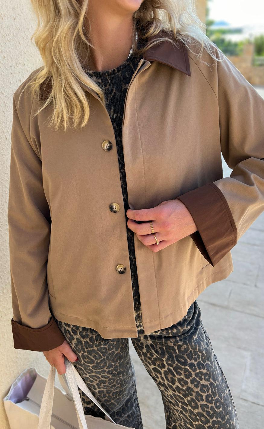Say INA Copenhagen Trenchcoat / Jakke - Caroline Contrast - Camel / Brown