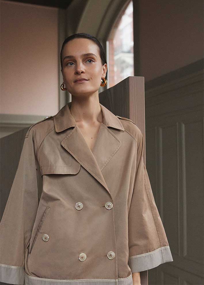 Gustav Thereza Trench Coat 56302 Gravel