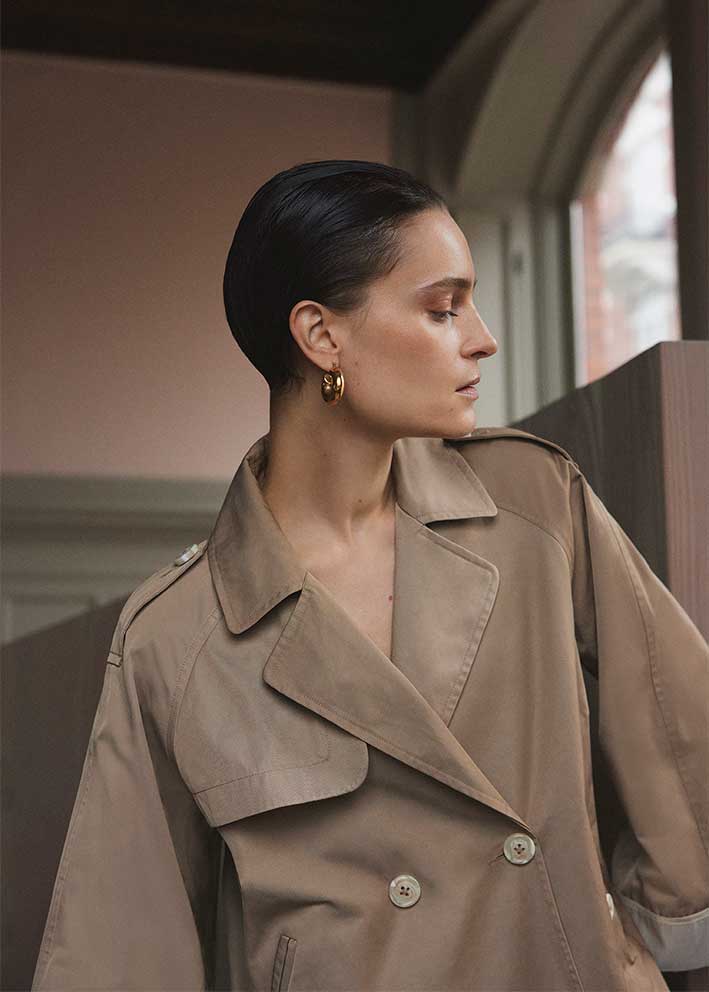 Gustav Thereza Trench Coat 56302 Gravel