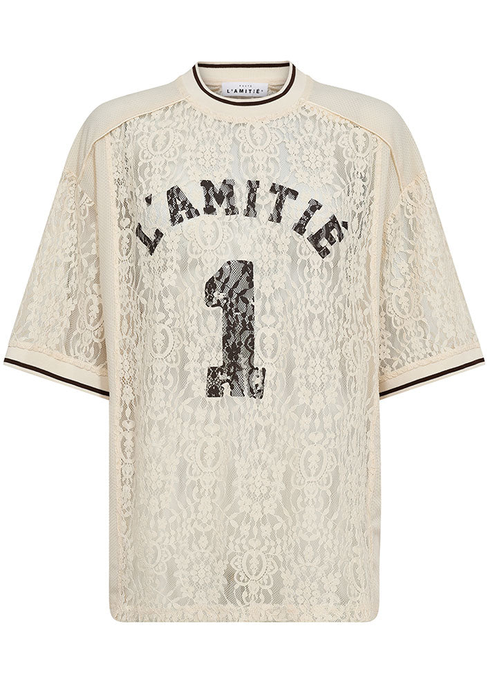 Haute L'amitié Lace Football T-shirt - Pearl