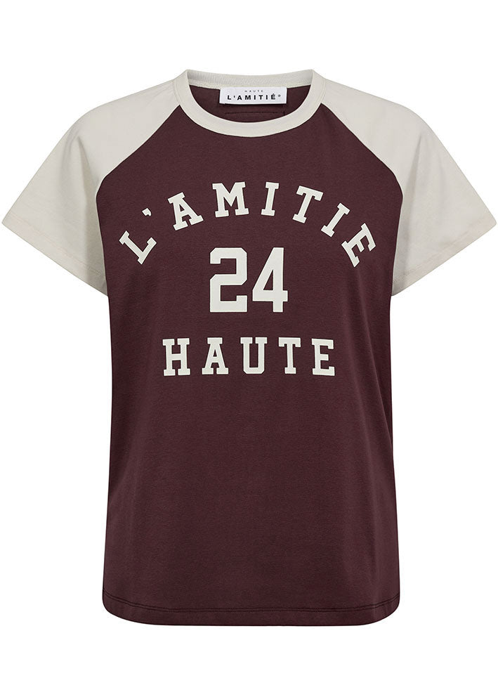 Haute L'amitié Neckline College Tee - Amarone