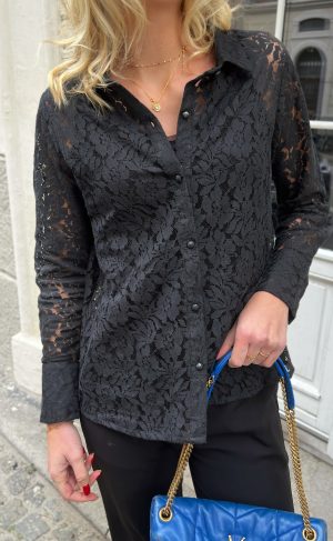 Say INA Copenhagen Skjorte - Lucca - Black Lace på udsalg