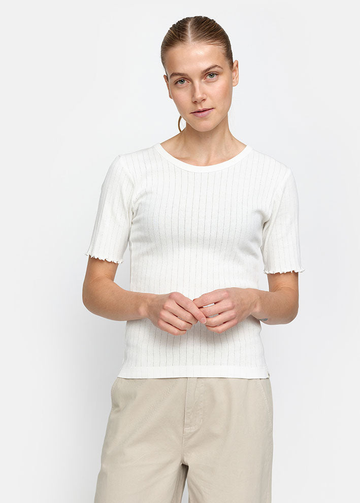 Esmé Studios Ella SS Top ES124-302 Snow White Hot på udsalg