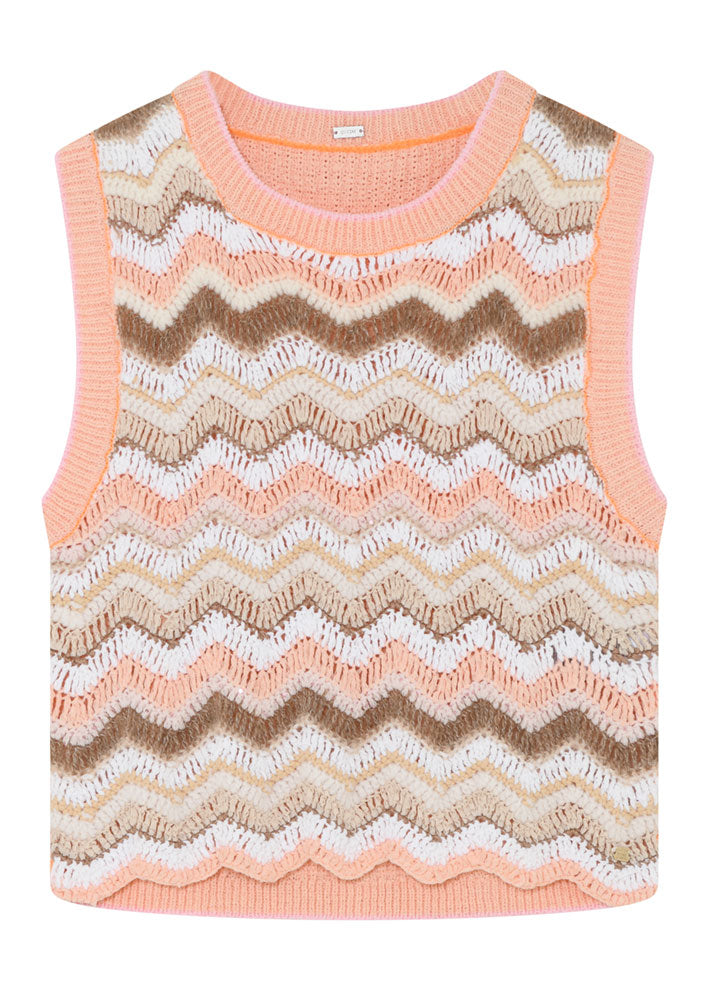 Gustav Lulle Strik Vest 56425 Bright White/Stripe
