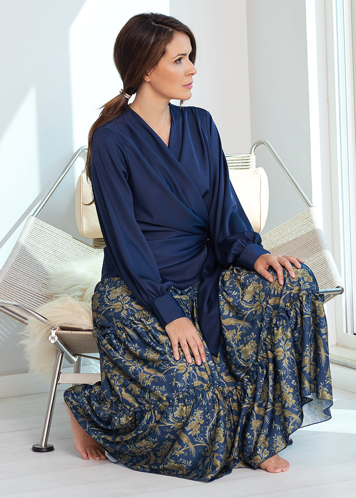 Karmamia Ines Blouse - Slå-om-bluse - Navy