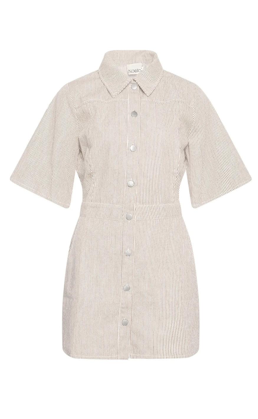 Noella Kjole - Benita - Beige/White Online Hot Salg