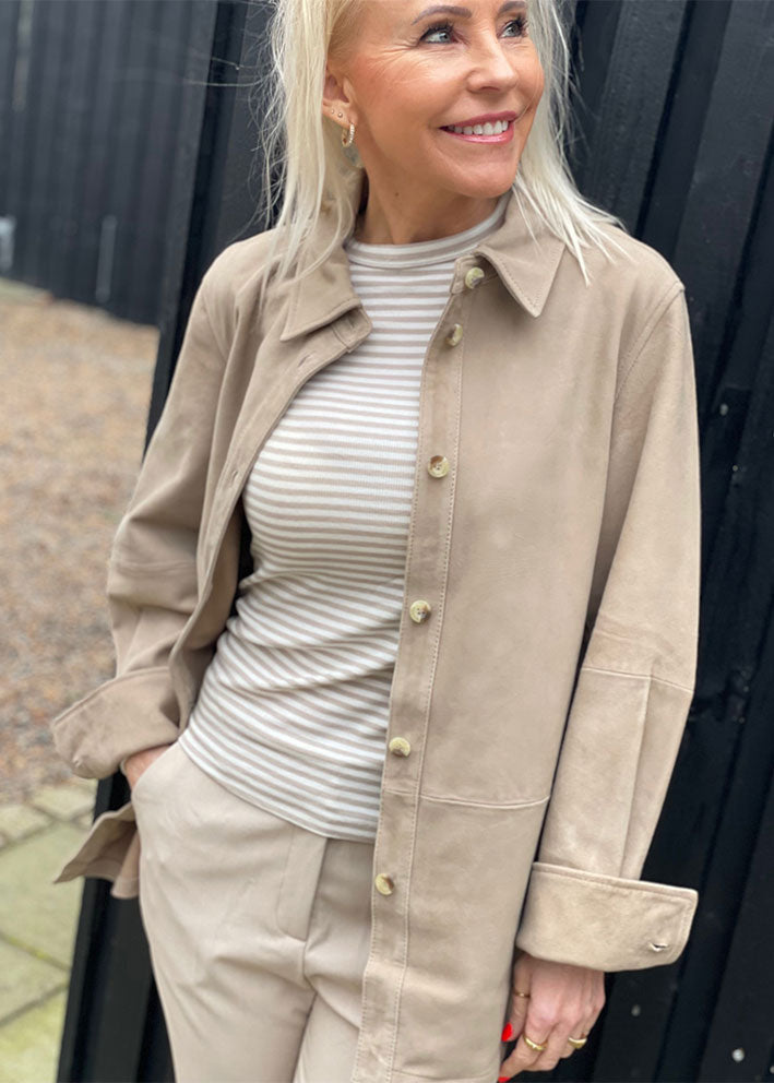 Soft Rebels Pixie Suede Jacket SR225-501 Crockery