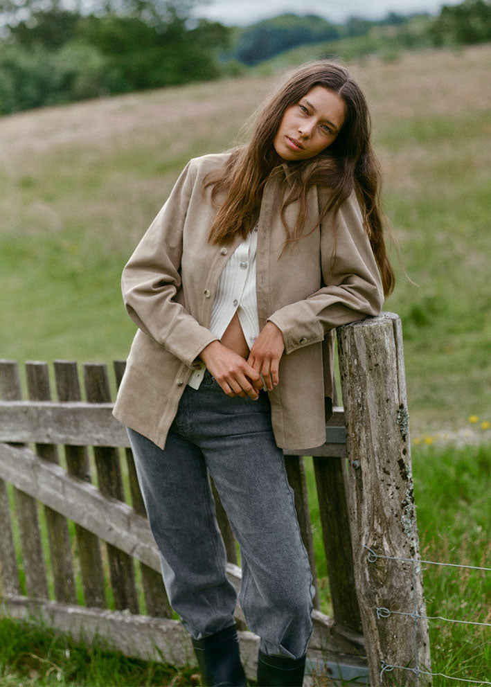 Soft Rebels Pixie Suede Jacket SR225-501 Crockery