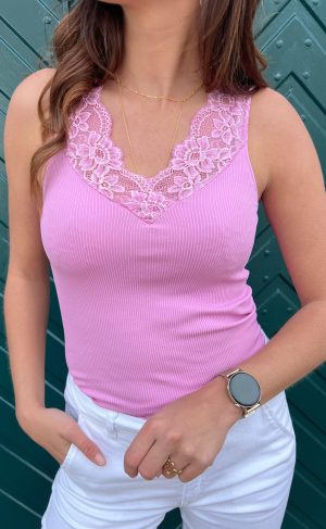 Tim & Simonsen Top - Belen V-Lace - Macaron (vendbar)