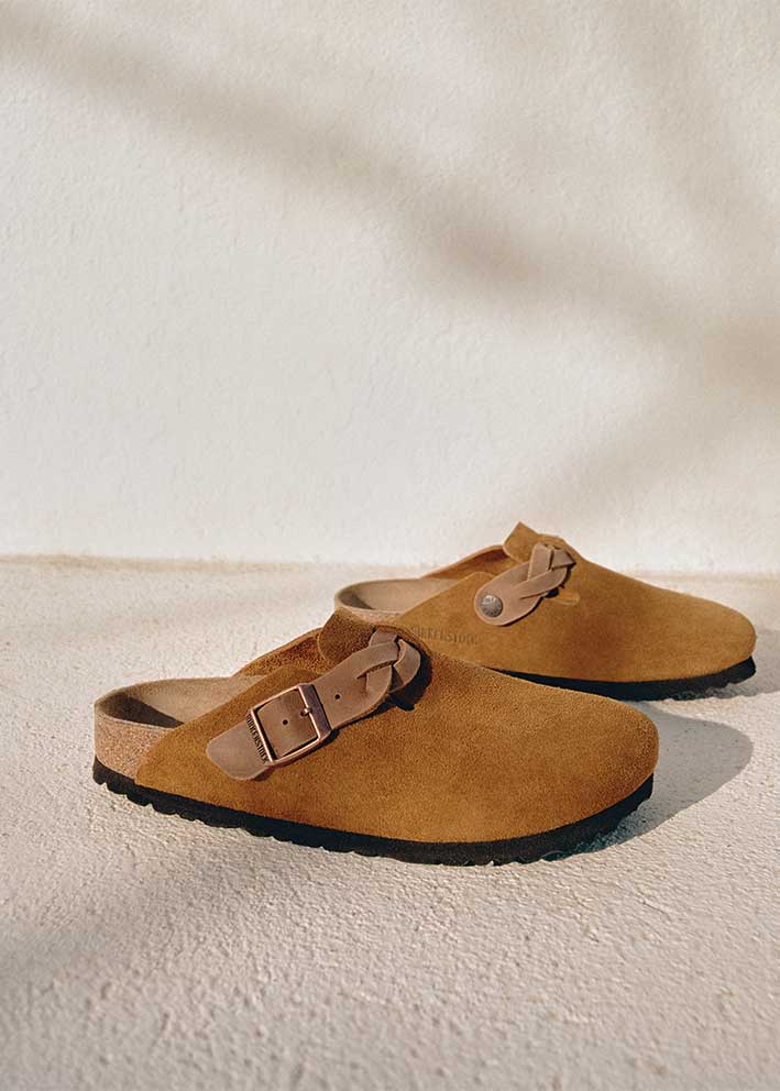 Birkenstock Boston Braided Suede 1026713 Mink