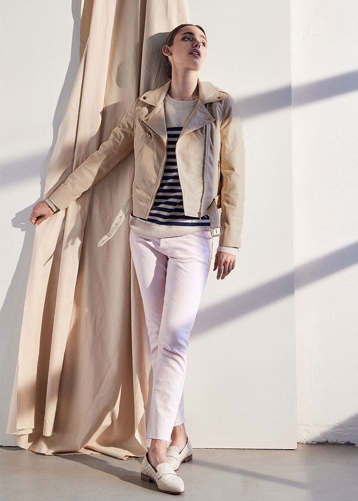 BTF CPH Biker Jacket 10575 Skindjakke - cream with gold Hot på udsalg