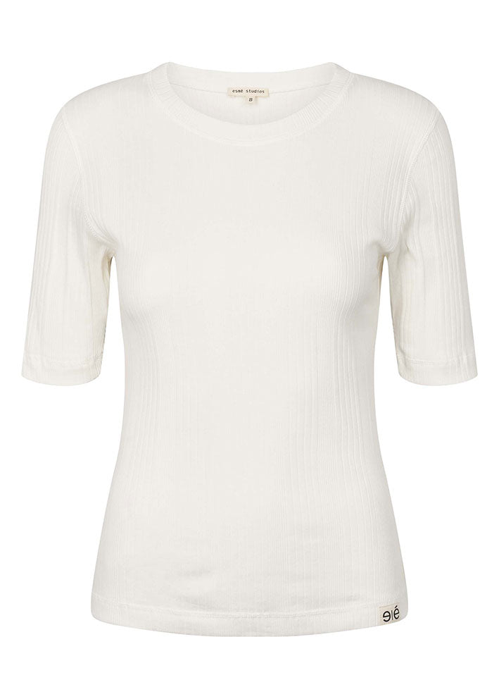 Esmé Studios Lotus 2/4 Sleeve Tee ES324-301 Snow White