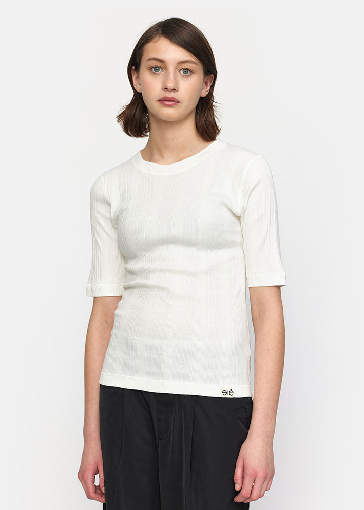 Esmé Studios Lotus 2/4 Sleeve Tee ES324-301 Snow White