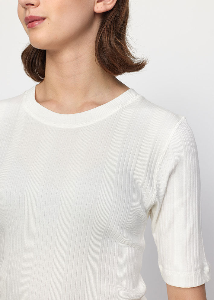 Esmé Studios Lotus 2/4 Sleeve Tee ES324-301 Snow White