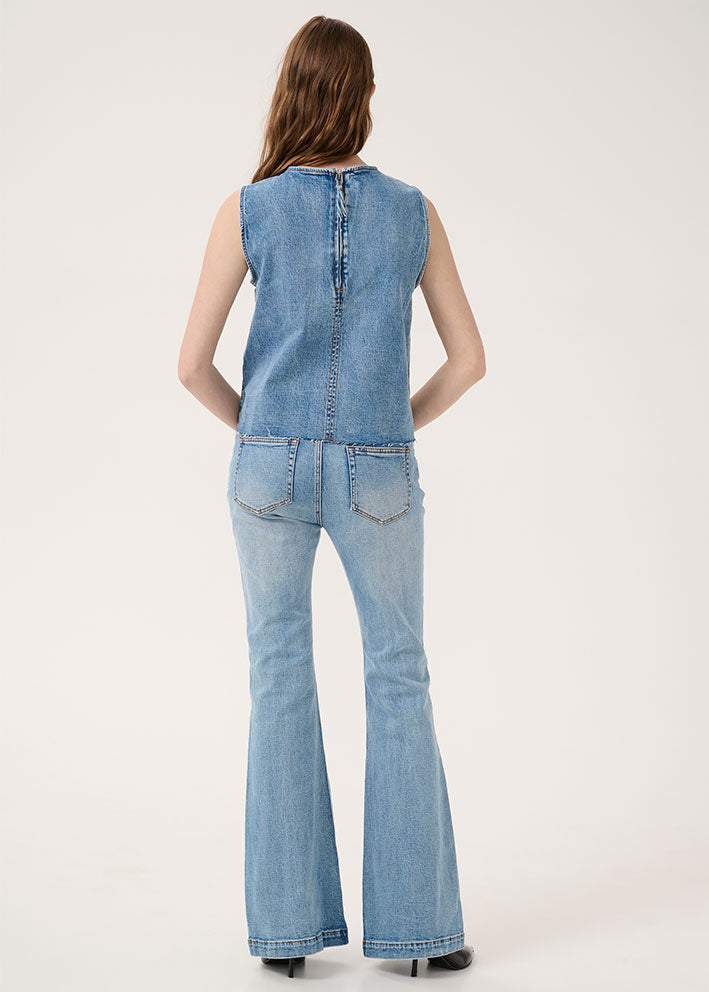 My Essential Wardrobe Dango Top - Light Blue Retro Wash Rabat