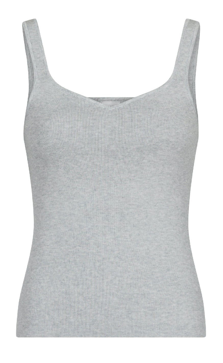 Neo Noir Top - Hanora - Light Grey Melange