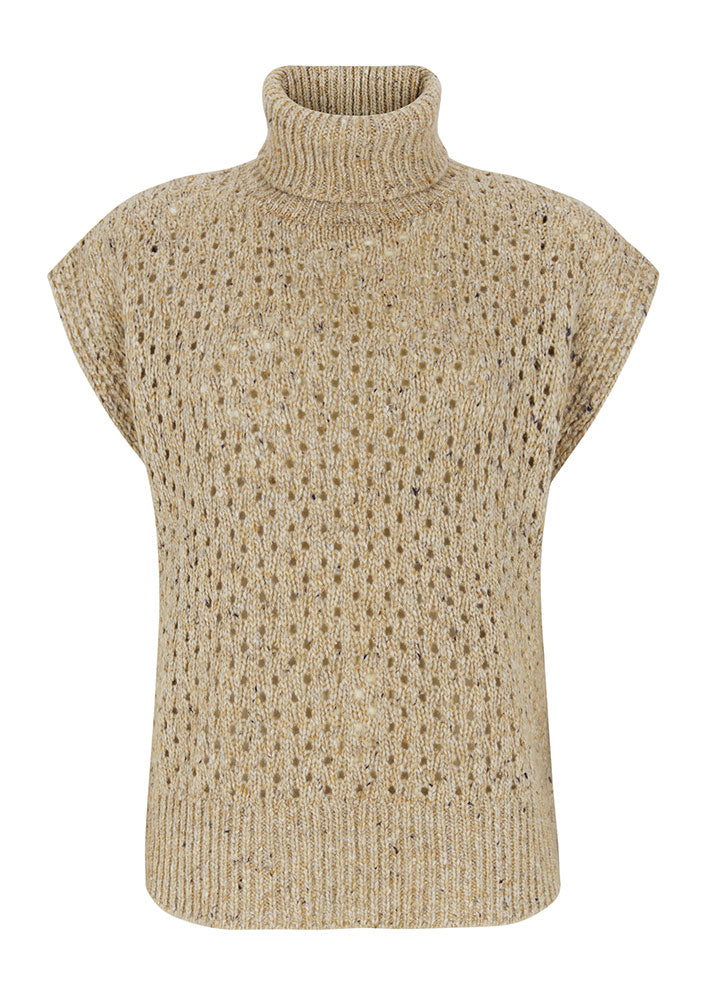 Soft Rebels Sila Highneck Vest Knit SR524-212 Taos Taupe