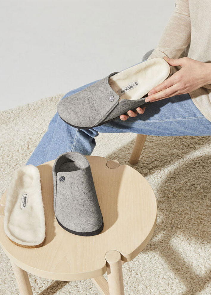 Birkenstock Zermatt Shearling 1015086 Hjemmesko - Light Gray