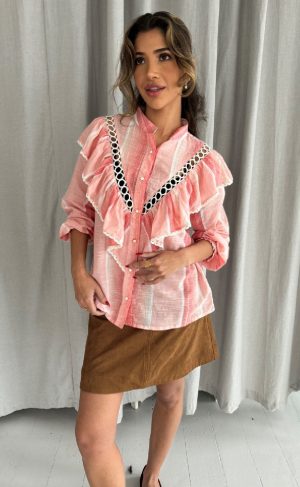 Continue Bluse - Jill - Pastel Pink Online Hot Salg
