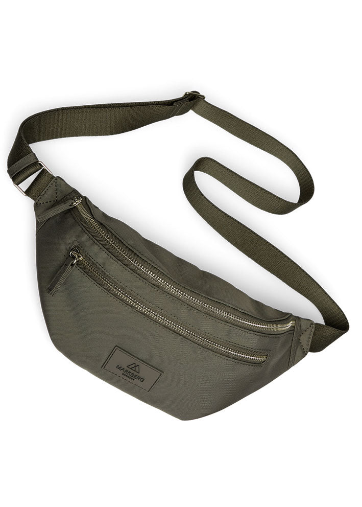 Markberg Cargo Bæltetaske - Recycled - Dark olive with gold