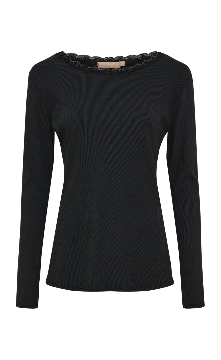 Marta Du Chateau Bluse - Belinda LS - Black Rabat