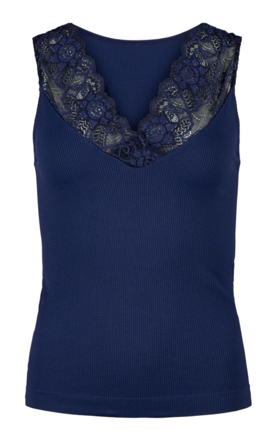 Tim & Simonsen Top - Belen V-Lace - Marine (vendbar)