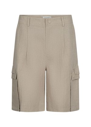 Copenhagen Muse Natuli Hør Shorts - Oyster Gray Online Hot Salg