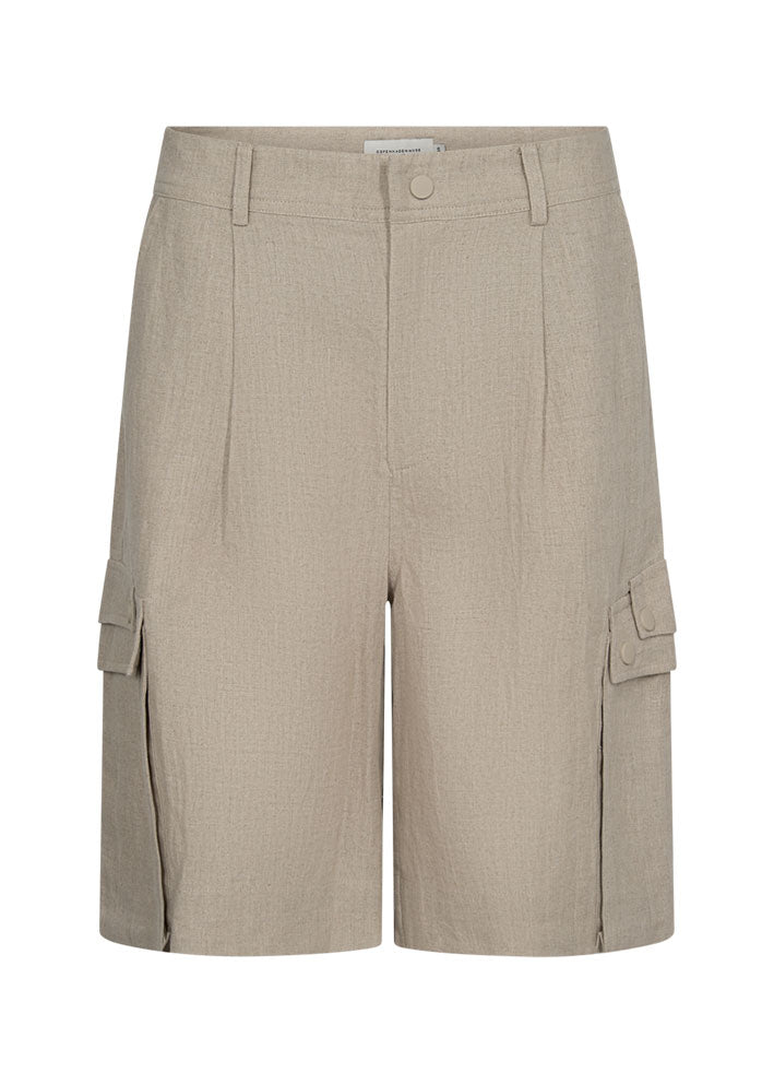 Copenhagen Muse Natuli Hør Shorts - Oyster Gray Online Hot Salg