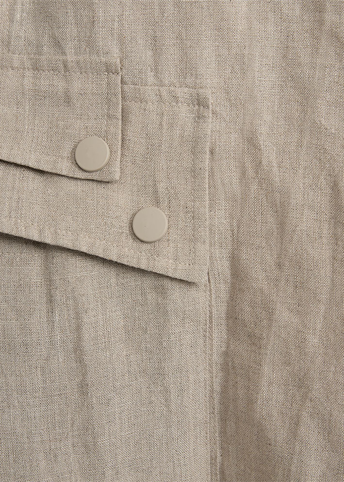 Copenhagen Muse Natuli Hør Shorts - Oyster Gray Online Hot Salg