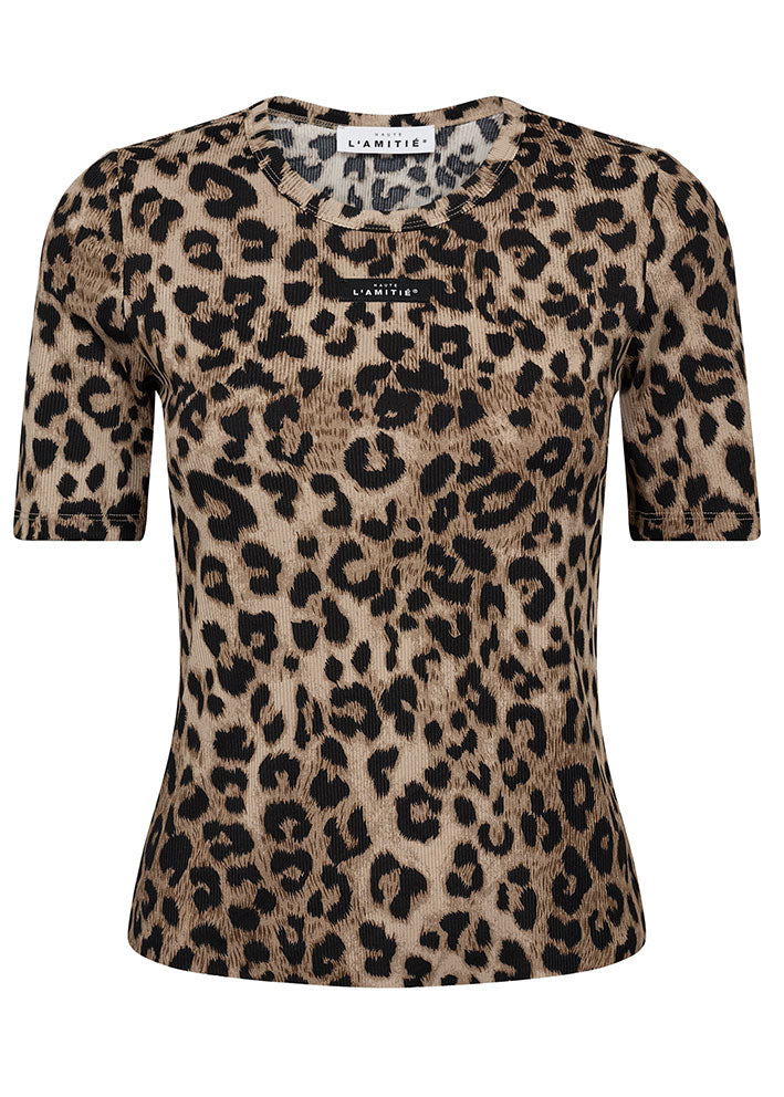 Haute L'amitié Leo Rib Badge Tee - Leopard
