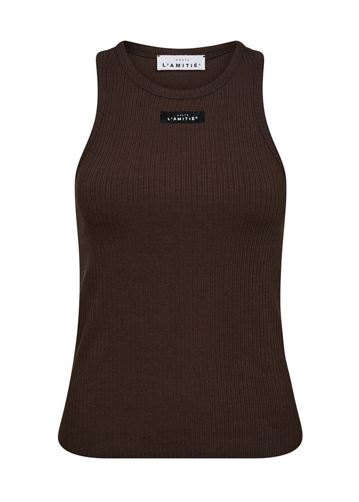 Haute L'Amitie Rib Badge Tank - Mocca