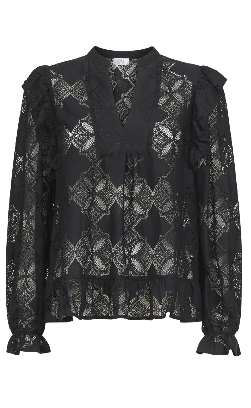 Love & Divine Bluse - Love1234 - Black Lace Levere
