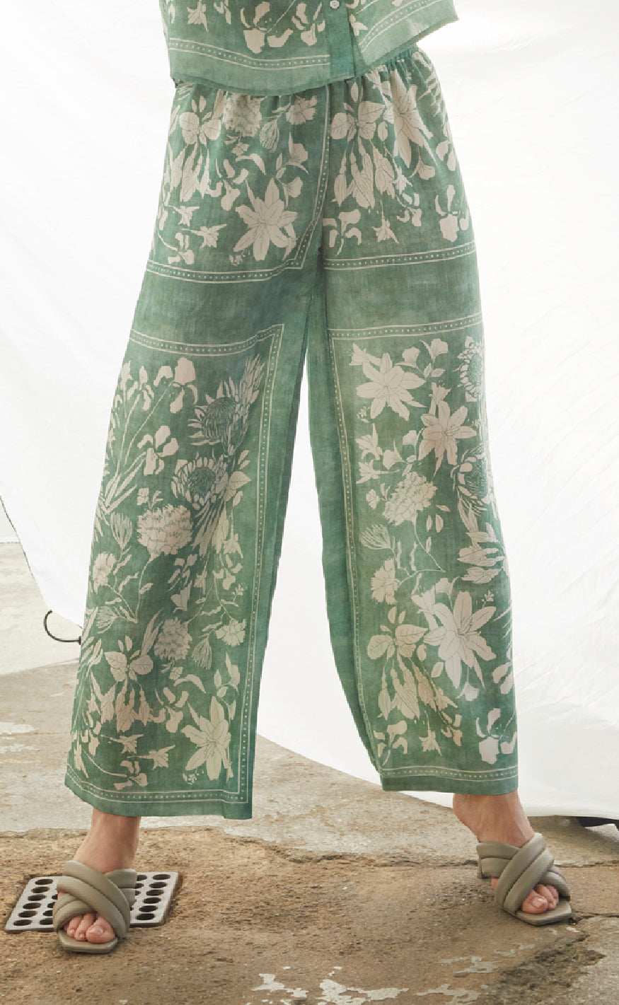 Love & Divine Bukser - Love1176-4 - Green Flower