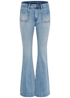 My Essential Wardrobe Dango High X-Wide Bootcut Jeans - Light Blue Retro Wash på udsalg