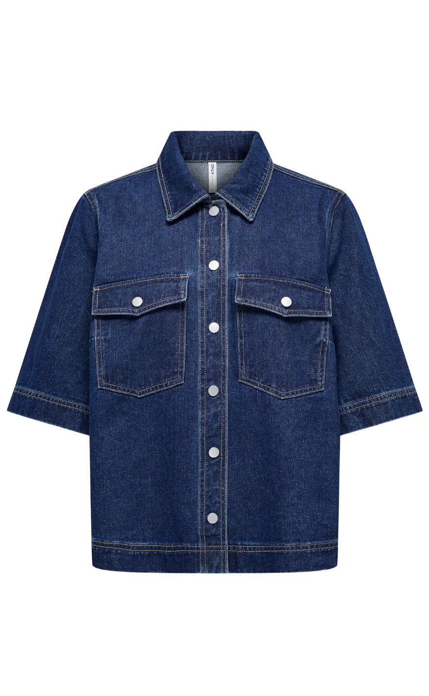 ONLY Skjorte - Belle - Dark Blue Denim Online