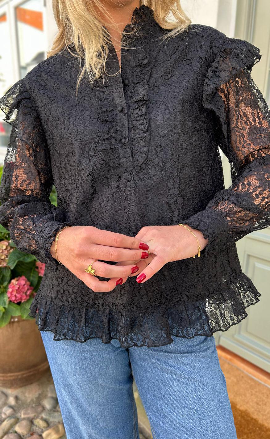 Say INA Copenhagen Bluse - Pia Lace - Black