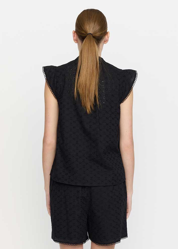 Soft Rebels Daniela Broderie Anglaise Bluse SR325-718 Black