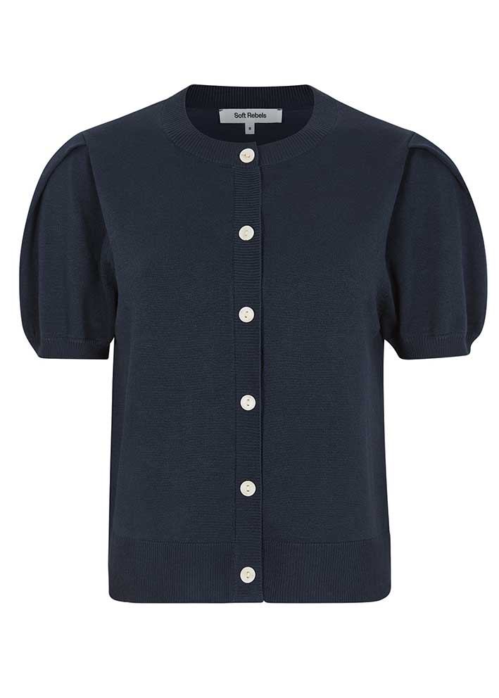 Soft Rebels Marla SS O-neck Cardigan SR325-200 Total Eclipse