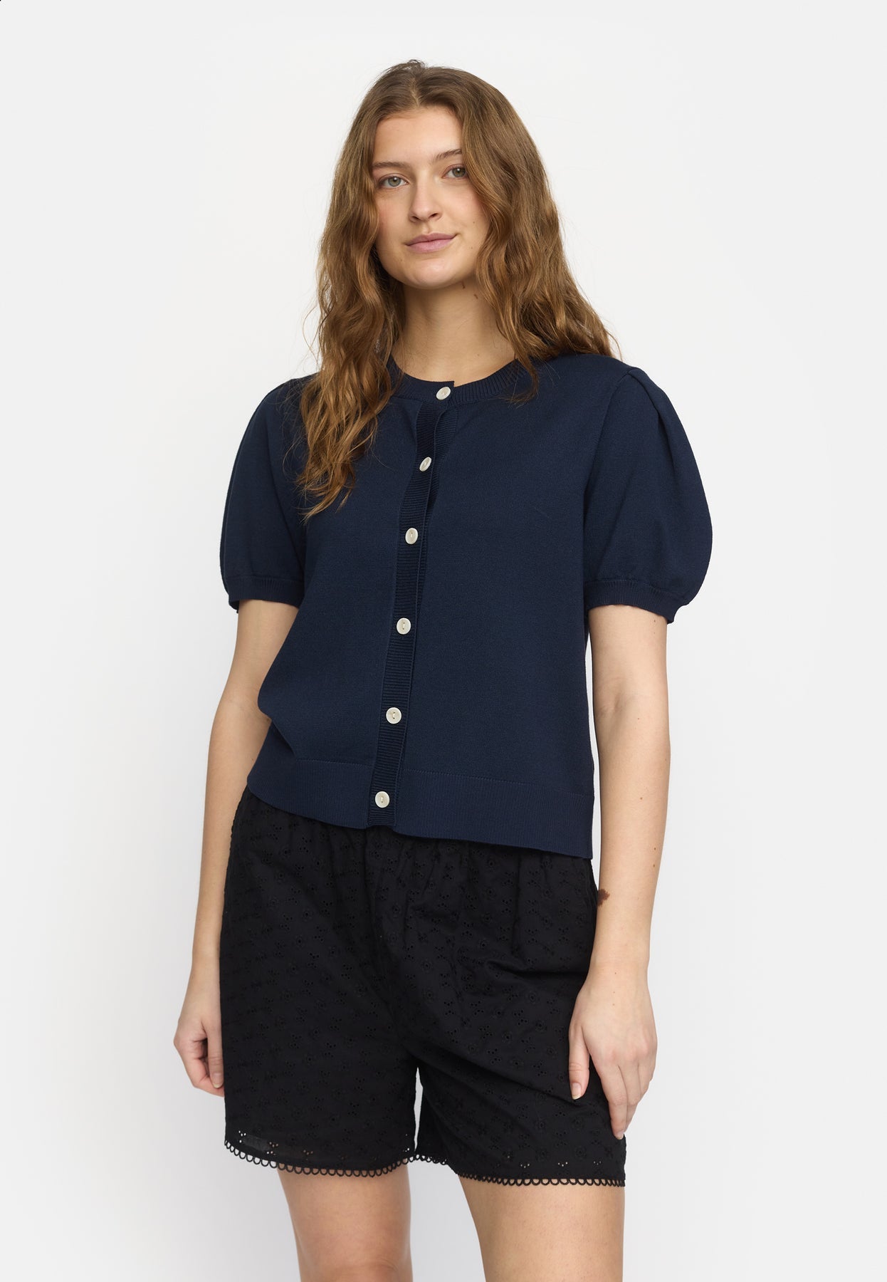 Soft Rebels Marla SS O-neck Cardigan SR325-200 Total Eclipse