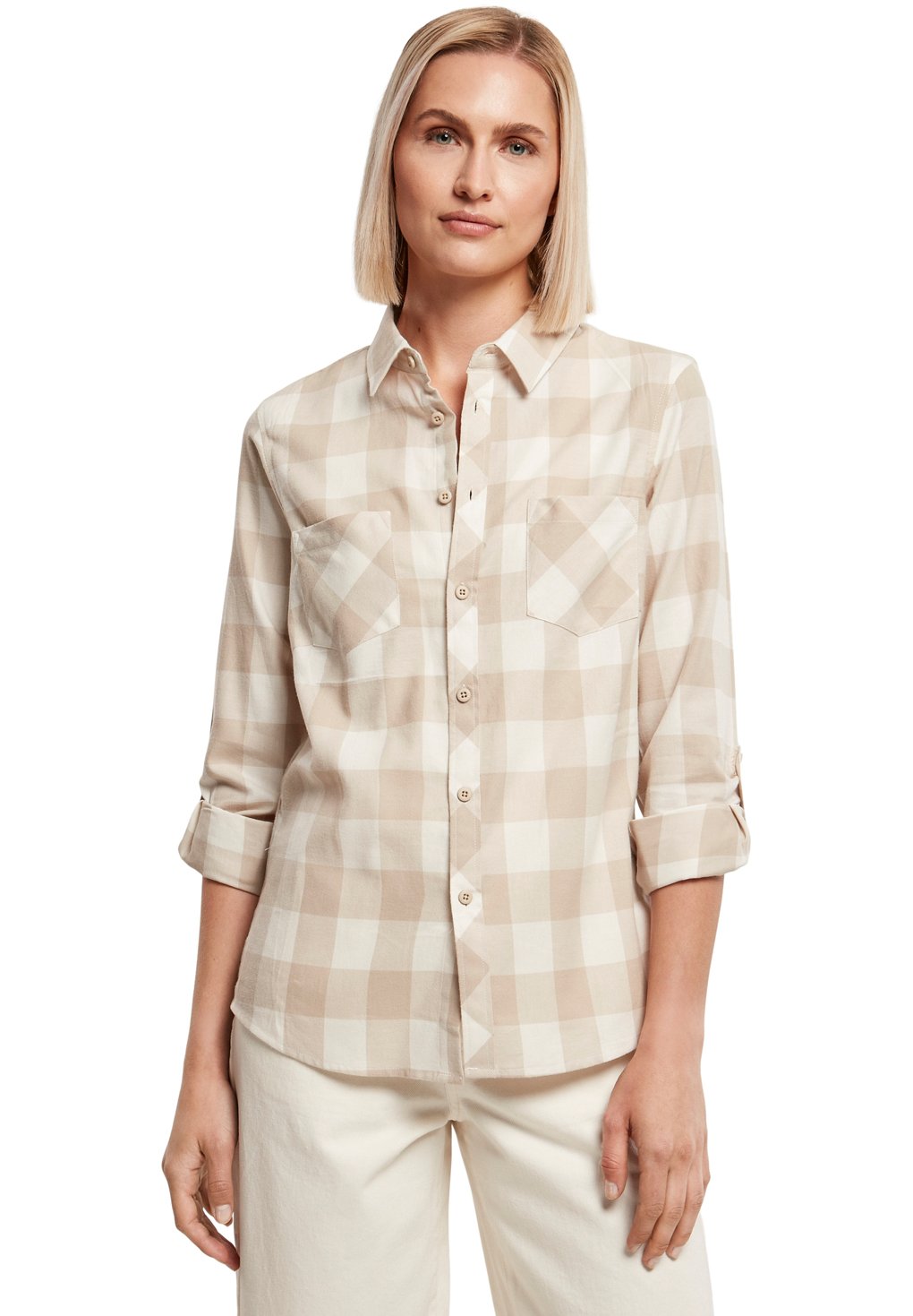Urban Classics Ladies Turn up Checked Flanell Shirt