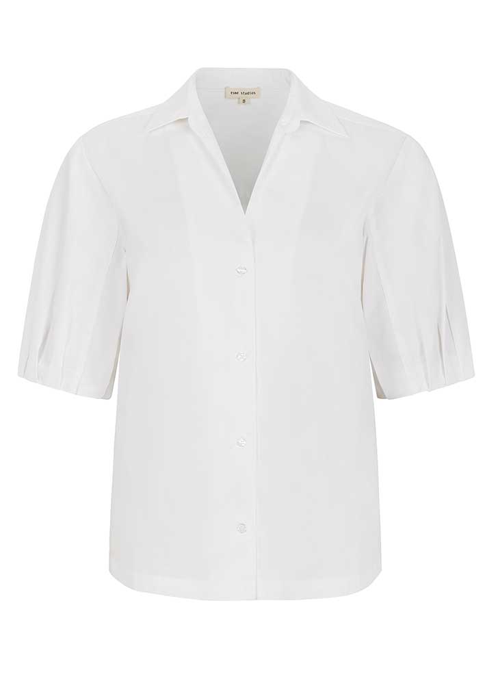 Esmé Studios Billy 2/4 Sleeve Skjorte - White